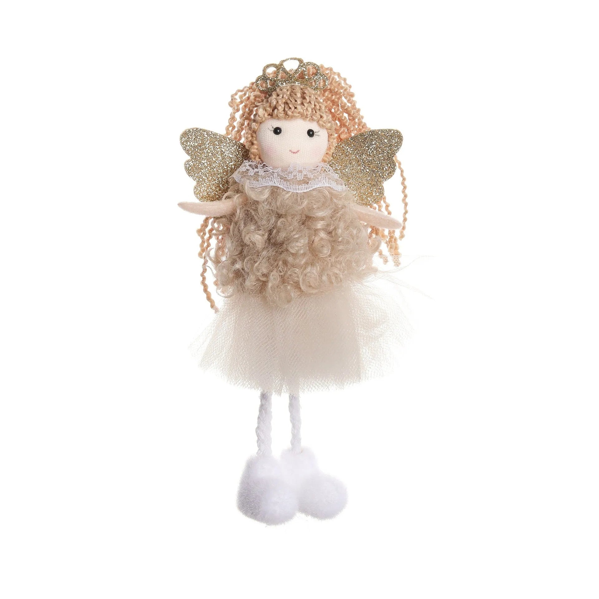 Cartoon angel fabric hair pendant clip for Christmas high ponytails on girls.