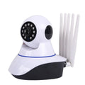 White wireless dome security camera on a stand with a 3.6mm lens.