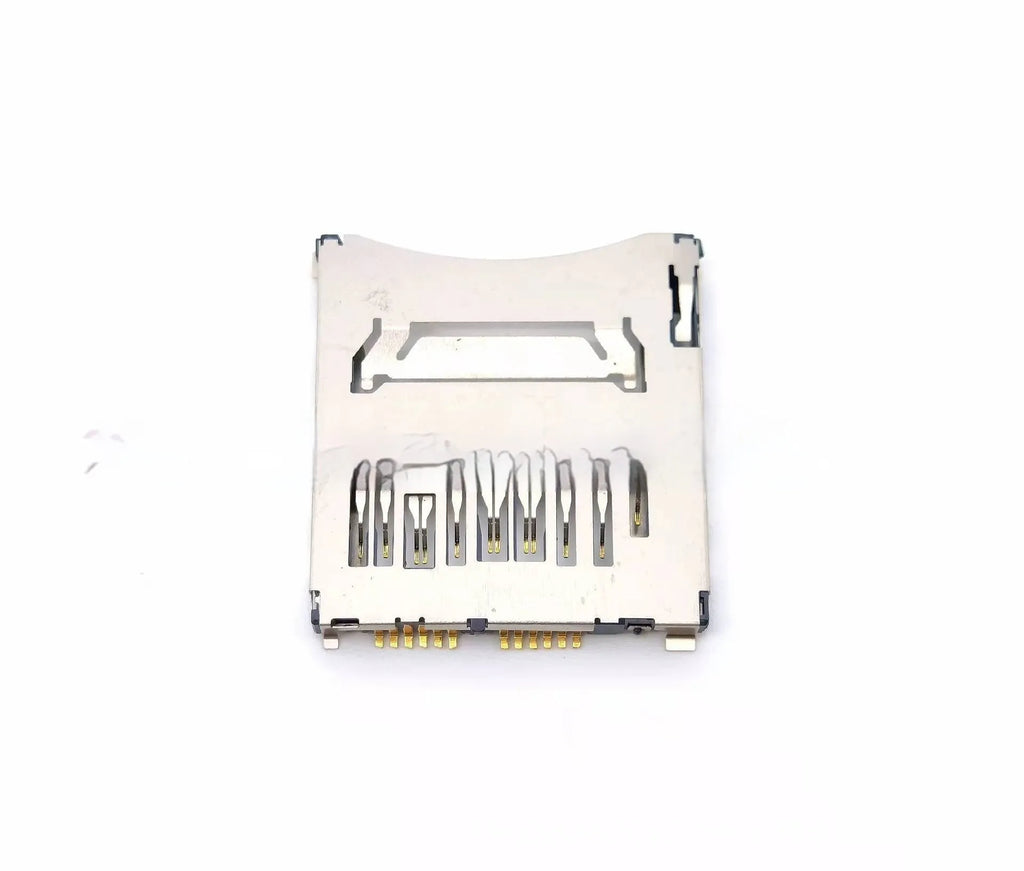 Alloy metal camera memory card slot showing high foot and low foot height options