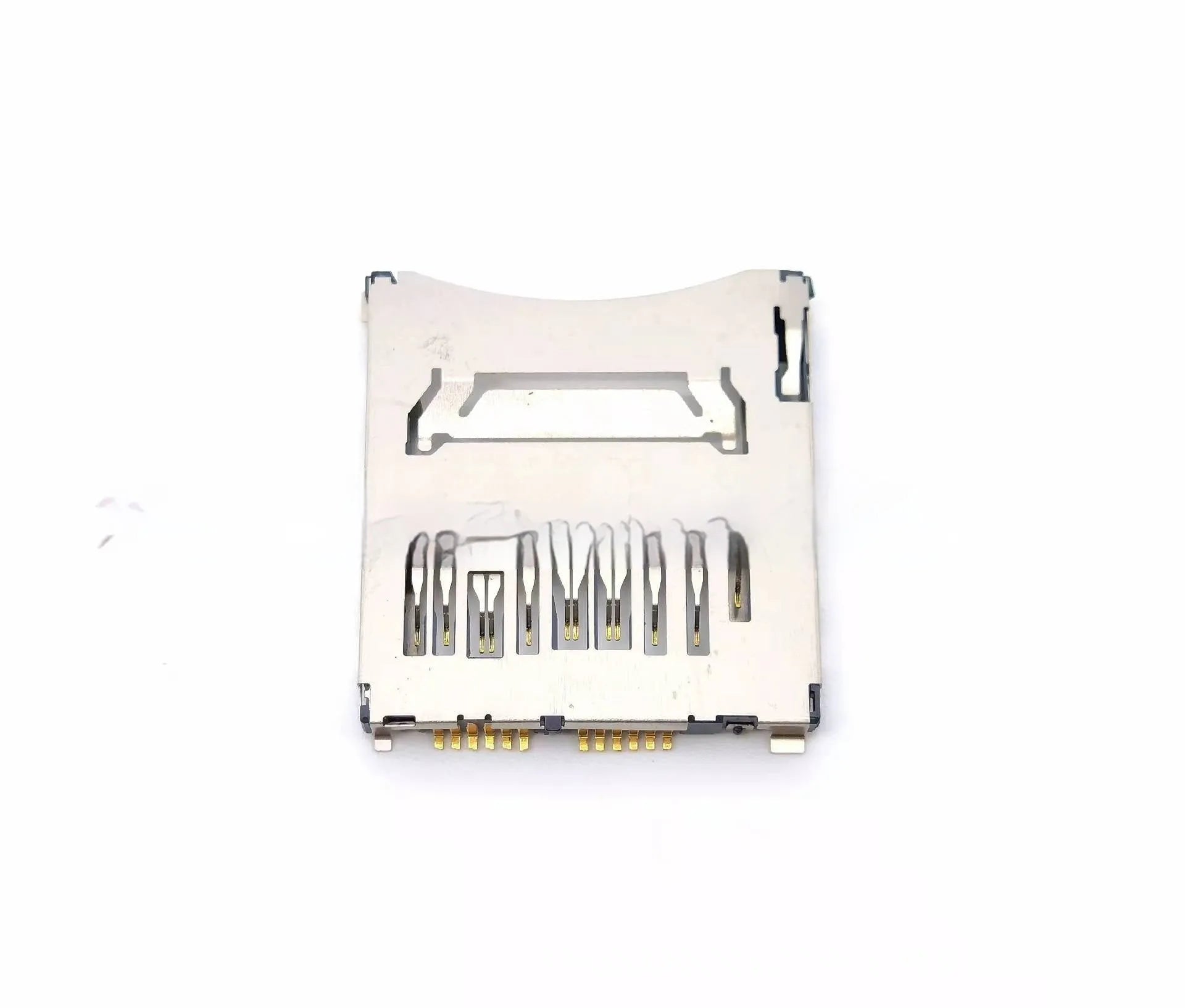 Alloy metal camera memory card slot showing high foot and low foot height options