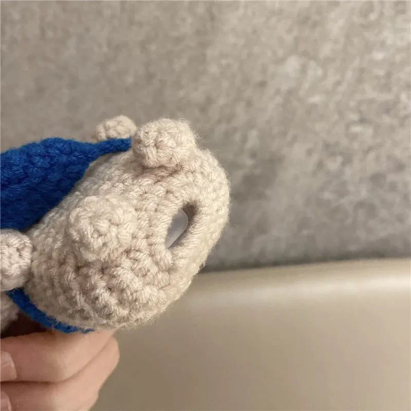 Handmade knitted backpack koala bear design protective sleeve for Apple AirPods charging case