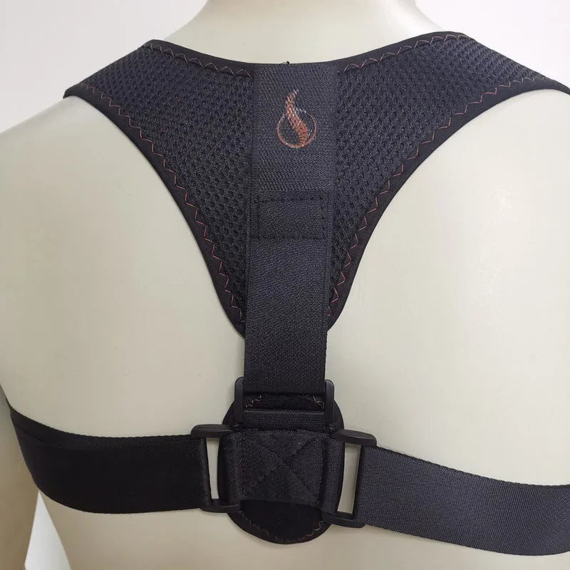 Clavicular posture belt with adjustable shoulder straps for back support during sitting and sports
