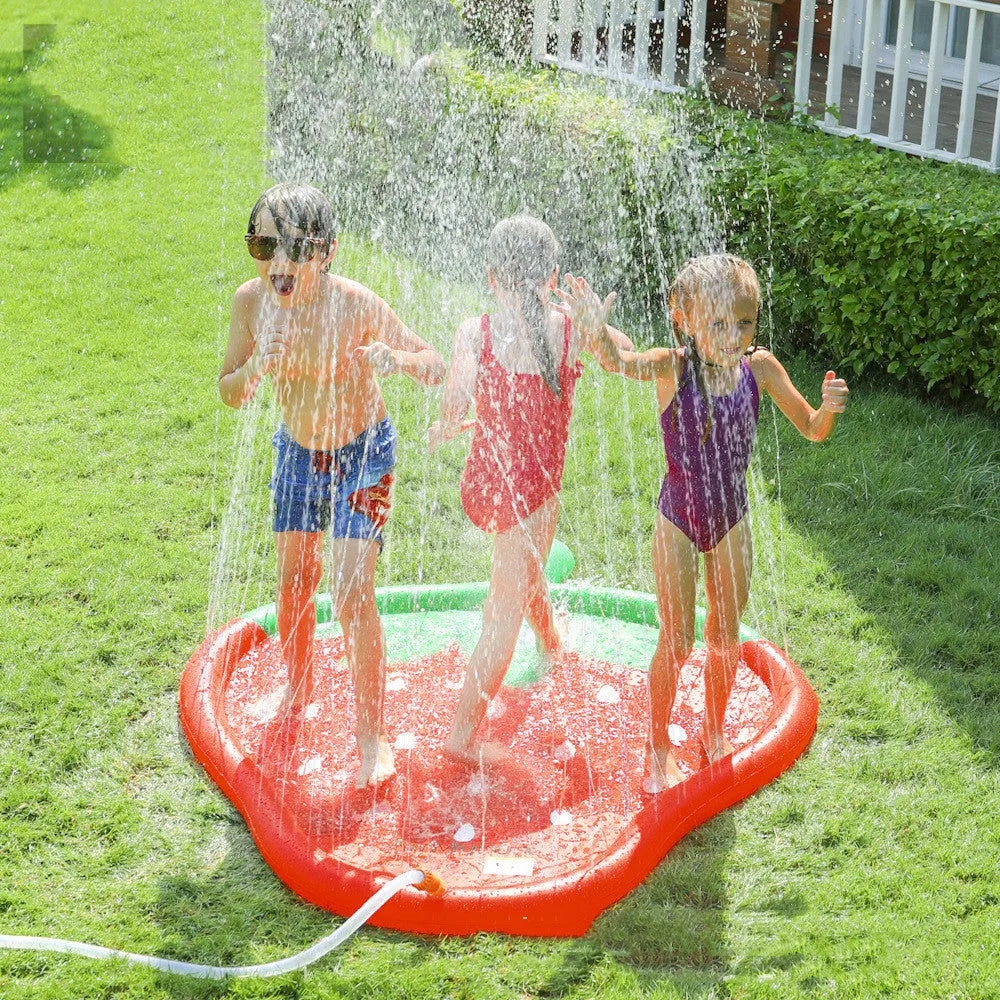 Children's water spray mat, approximately 170 × 170cm, environmentally friendly PVC, watermelon, strawberry or donut print