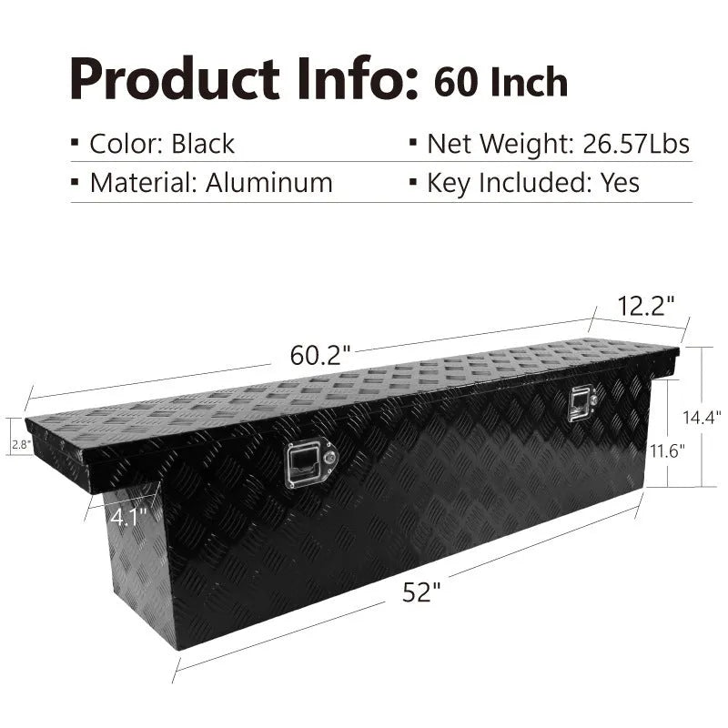 Black 26-inch aluminium alloy tool case with T-casting construction for professional tool storage.
