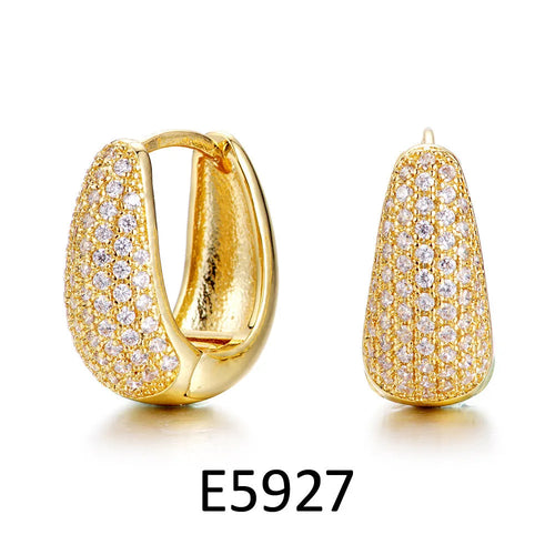 Gold plated heart shape clip earrings with cubic zirconia stones, shown in champagne gold tone colour