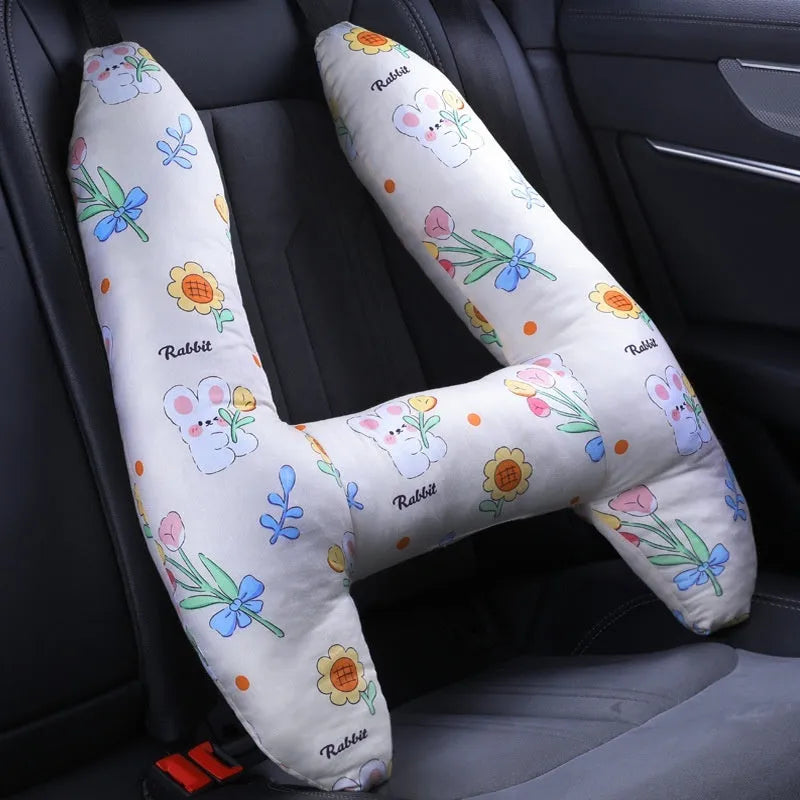 55x70cm car sleeping pillow with printed pattern on pearl cotton fill