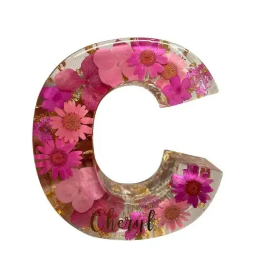 Transparent resin night light ornament with custom letter design 15cm square modern simplicity