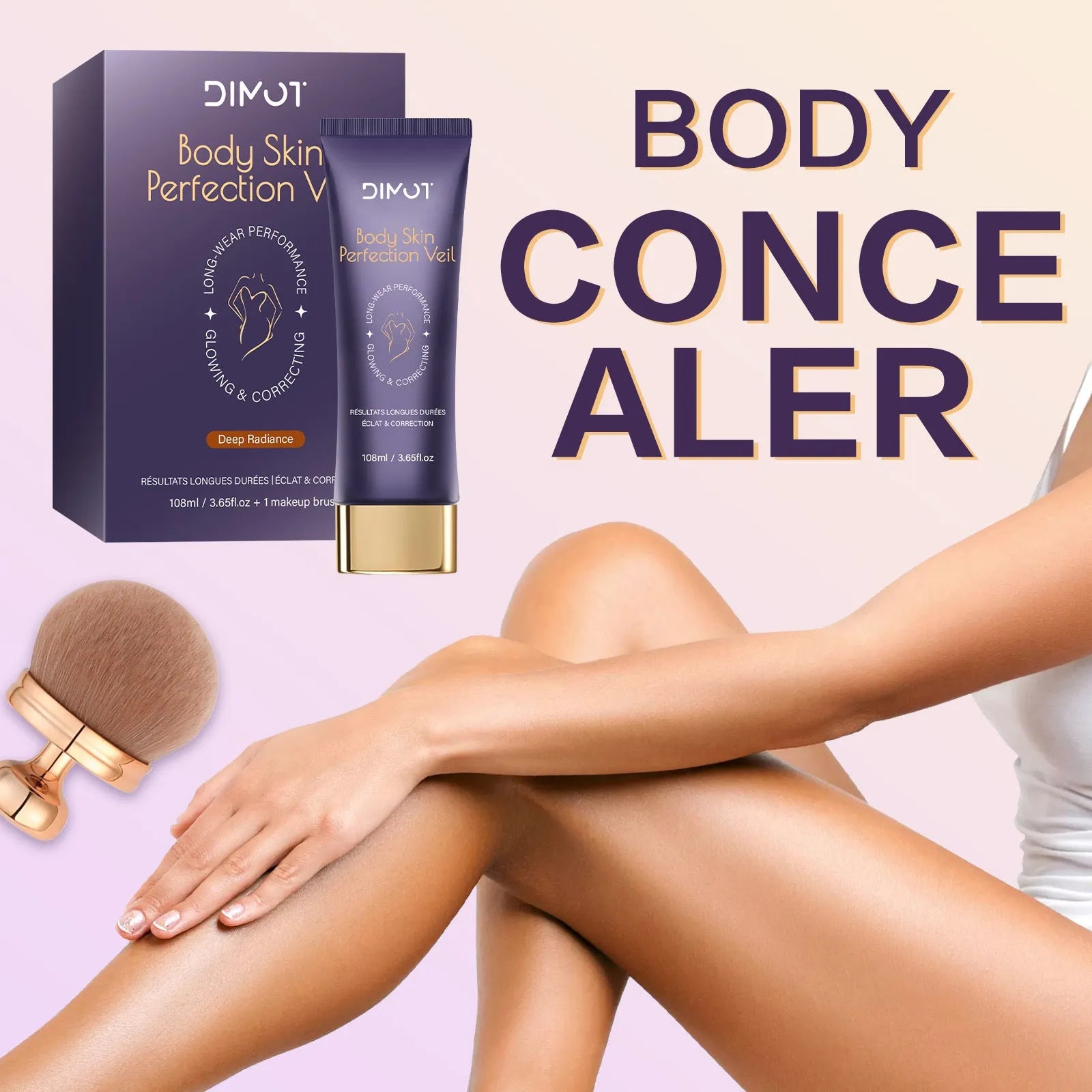 108ml waterproof body concealer cream with brush for covering tattoos and birthmarks