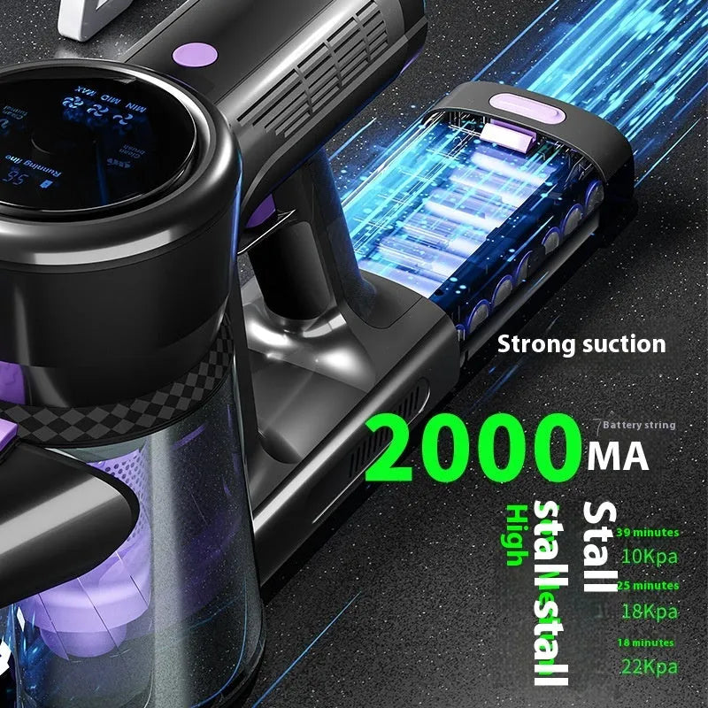 Brushless large suction foldable handheld vacuum cleaner 250W black and purple standard