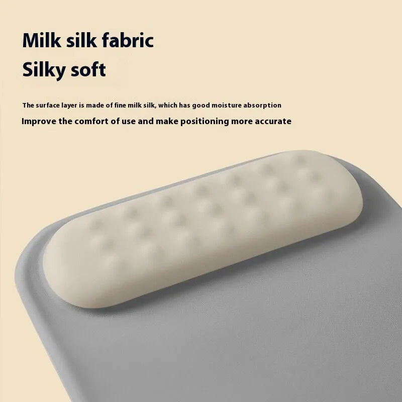 Ergonomic cloth silicone mouse pad with wrist support in multiple colour patterns