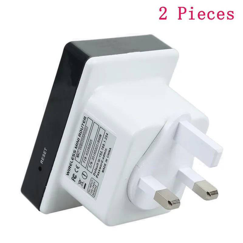 300M WiFi repeater with dual network ports and compact design