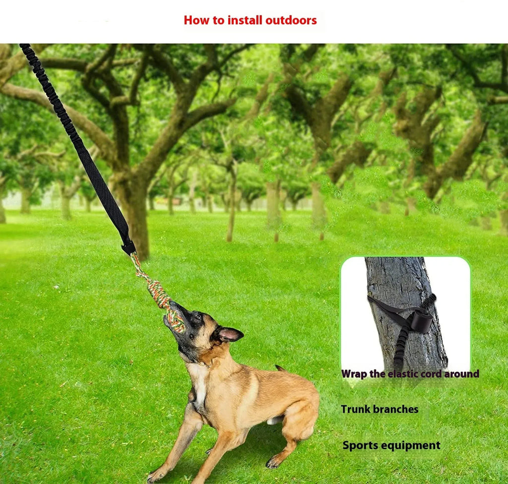 A woven cotton thread dog tug-of-war rope toy shown in black, grey and red colour options.