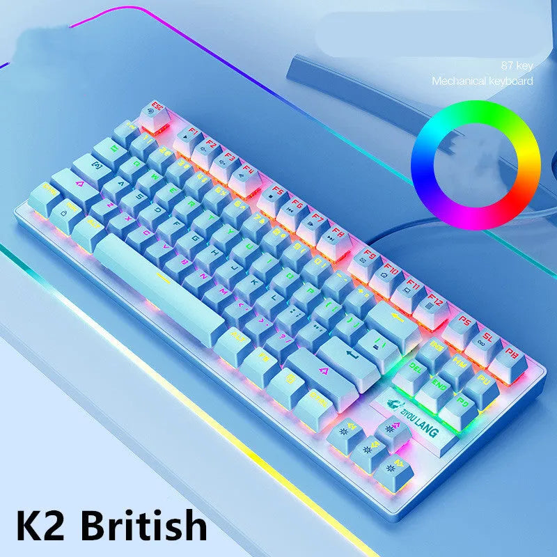Mechanical gaming keyboard in multiple colours with ABS plastic construction and simple design