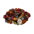 108-bead multi-layer alloy bracelet in tourmaline colour on a string.