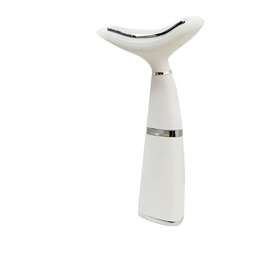White Beauty Importer neck massager with colour light massage function and USB charging port