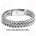 Silver titanium steel hip hop bracelet with geometric design in 4x8mm or 5x10mm style
