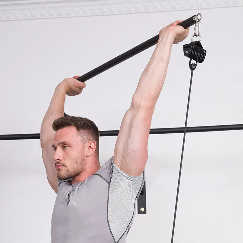 Gym handle accessories with bearing ring, steel construction and EVA foam grip in two length options