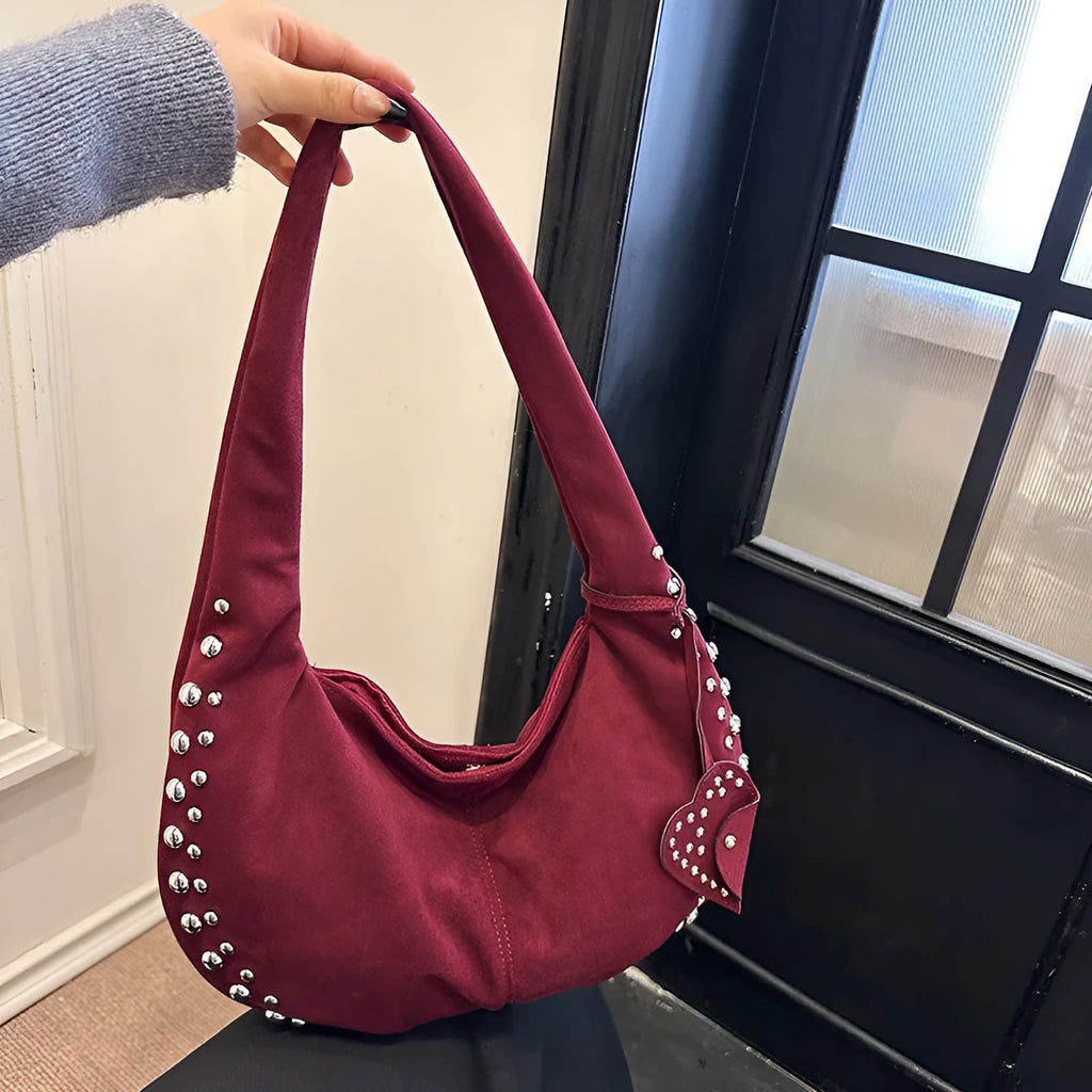 Soft plush underarm casual tote handbag in European and American retro style