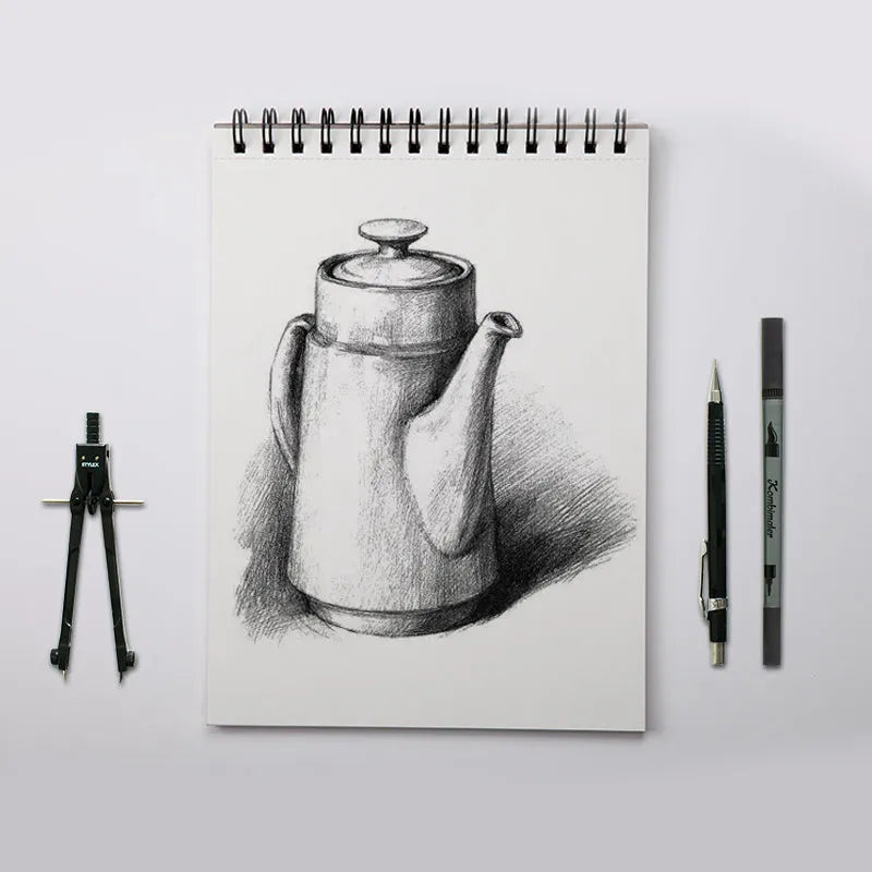 Artist sketchbook with coil binding and colour lead drawing paper in A4 size