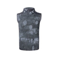 Men's black sleeveless wool vest t-shirt with silver pastebrushing effect and a stand collar