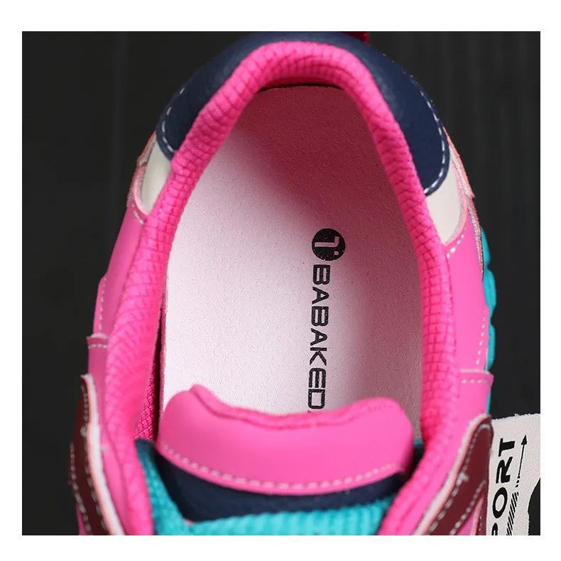 Leather sports casual shoes with a wedge heel and round toe in a choice of four colours.