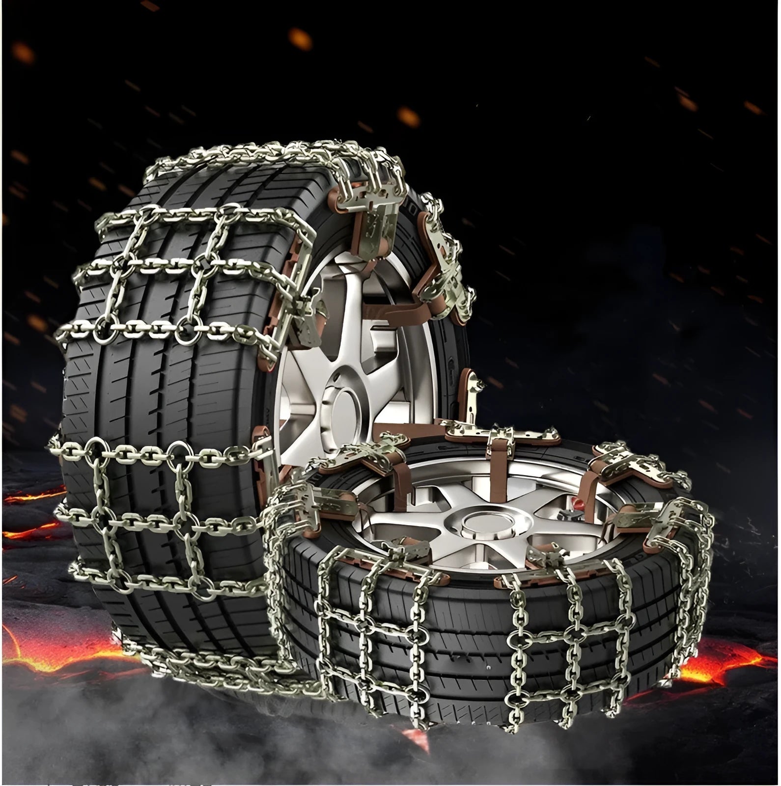 Steel car tire anti-skid chain strip for snow emergency, Tianzi general model, fits tyre size 165-265