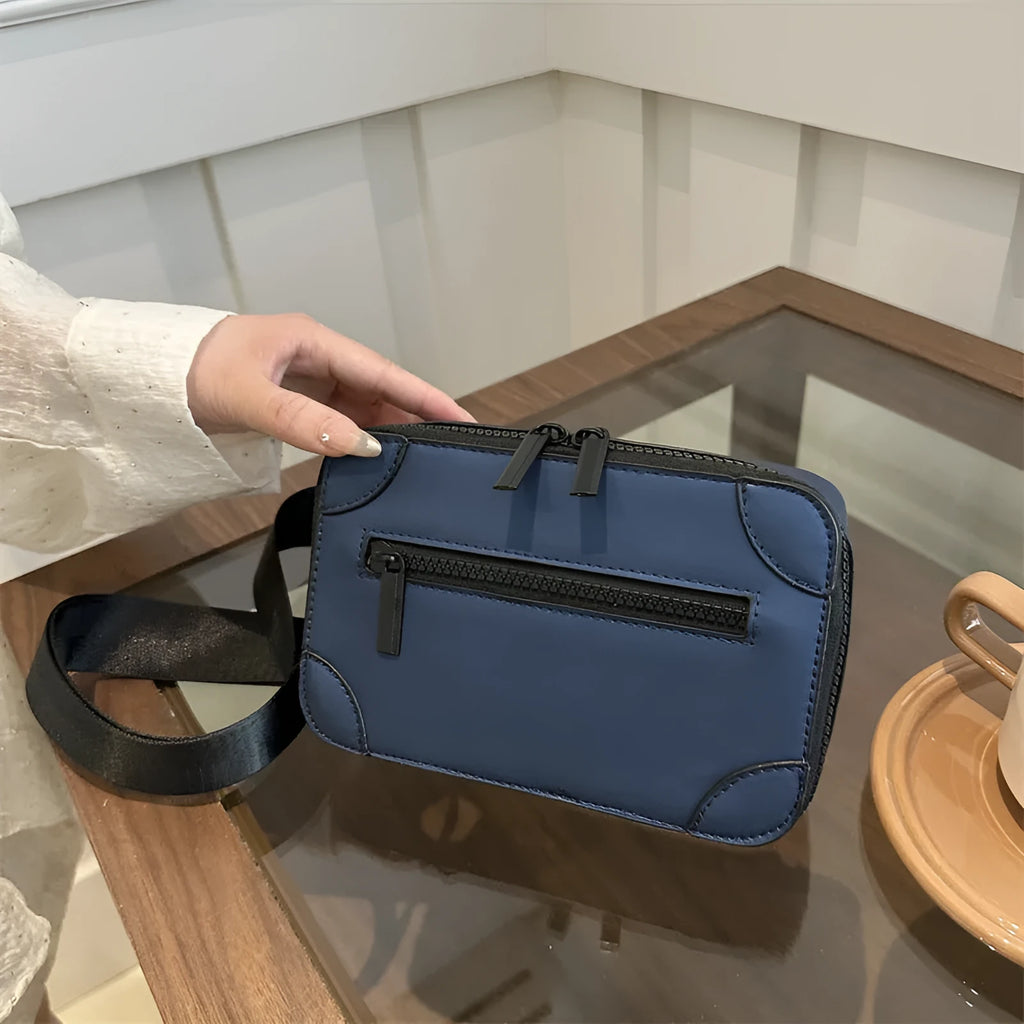 Women's horizontal square crossbody bag in five colours with internal phone compartment