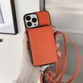 Litchi pattern phone case for iPhone in PC and leather, shown in blue colour.