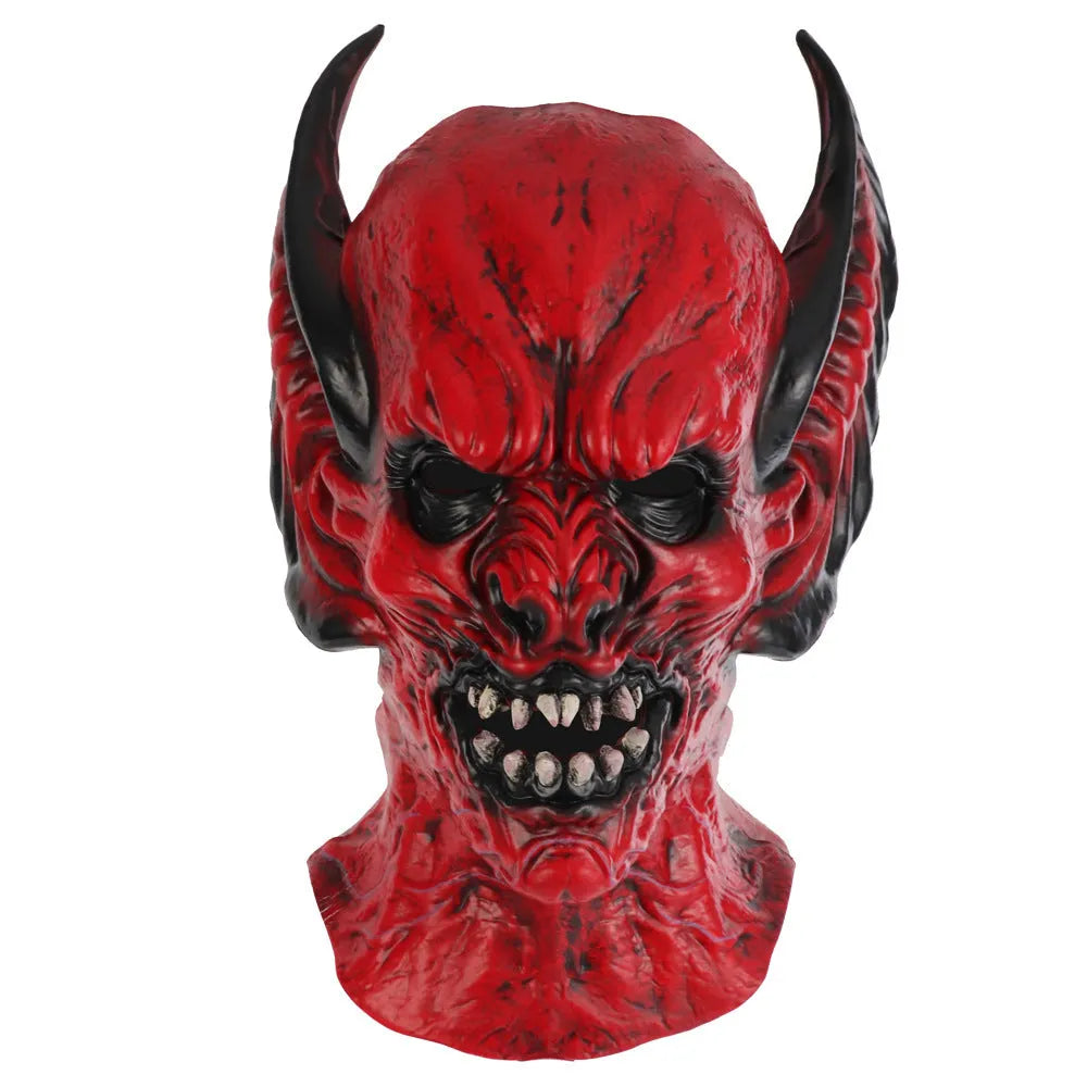 Red bat horror mask for adult Halloween and party costume dress-up.