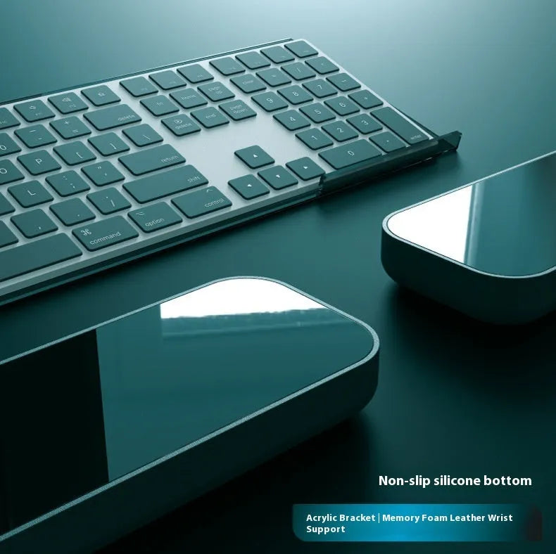 Double-sided keyboard and mouse pad with memory foam, wrist strap, and hand pillow in various colours