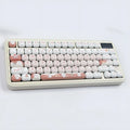 Complete set of MOG round key caps with sublimation-printed cartoon dessert cat design for mechanical keyboards.