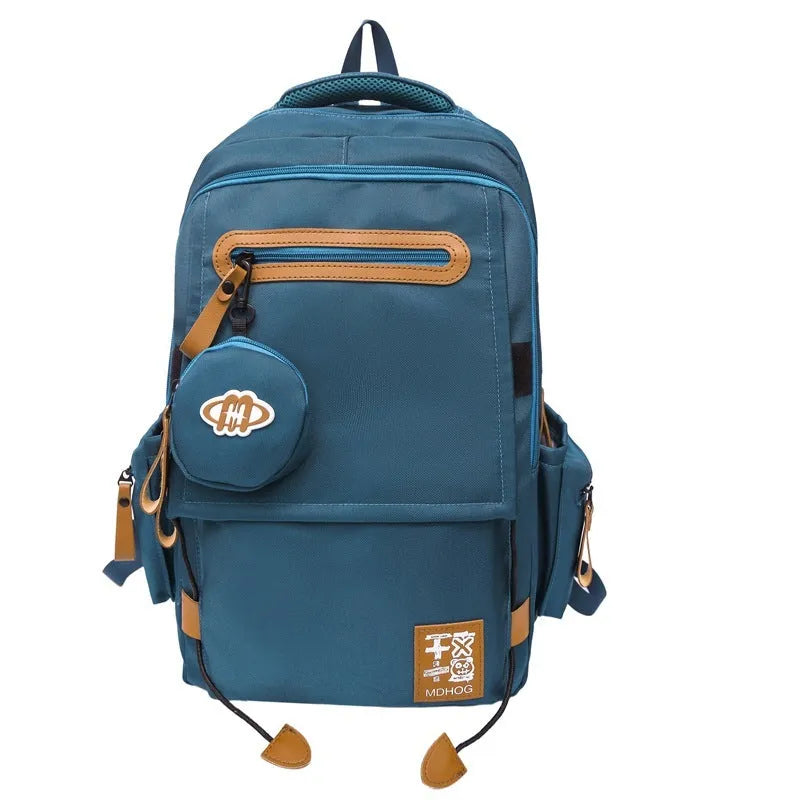 Waterproof nylon travel backpack with contrast stitching in five colour options