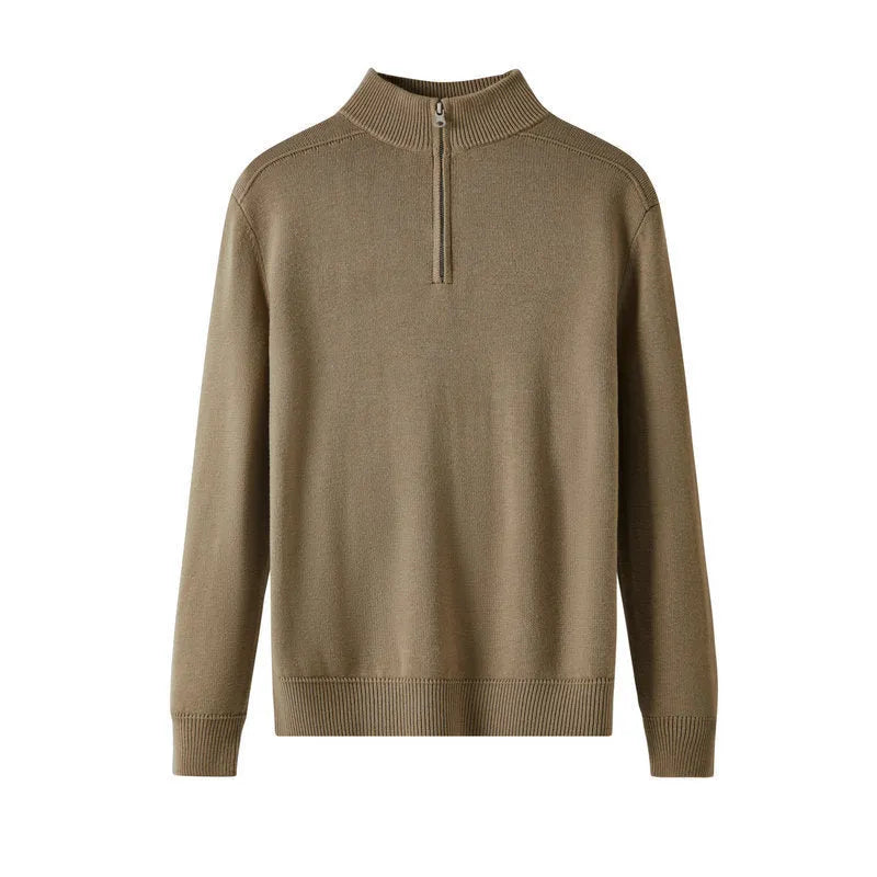 Men's slim fit wool pullover sweater in six colour options with long sleeves