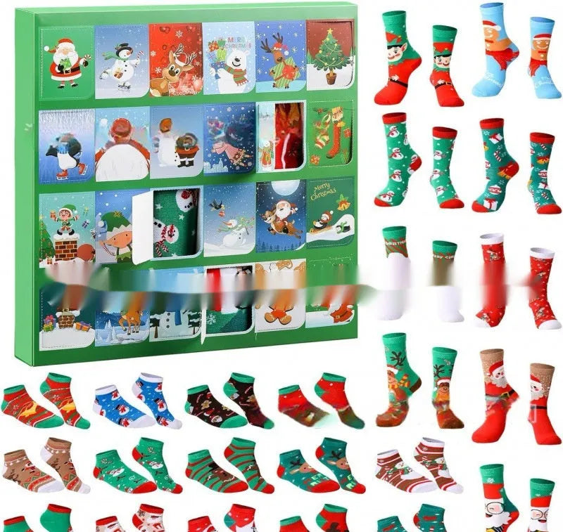 Christmas socks blind box containing random resin craft decoration for holiday displays