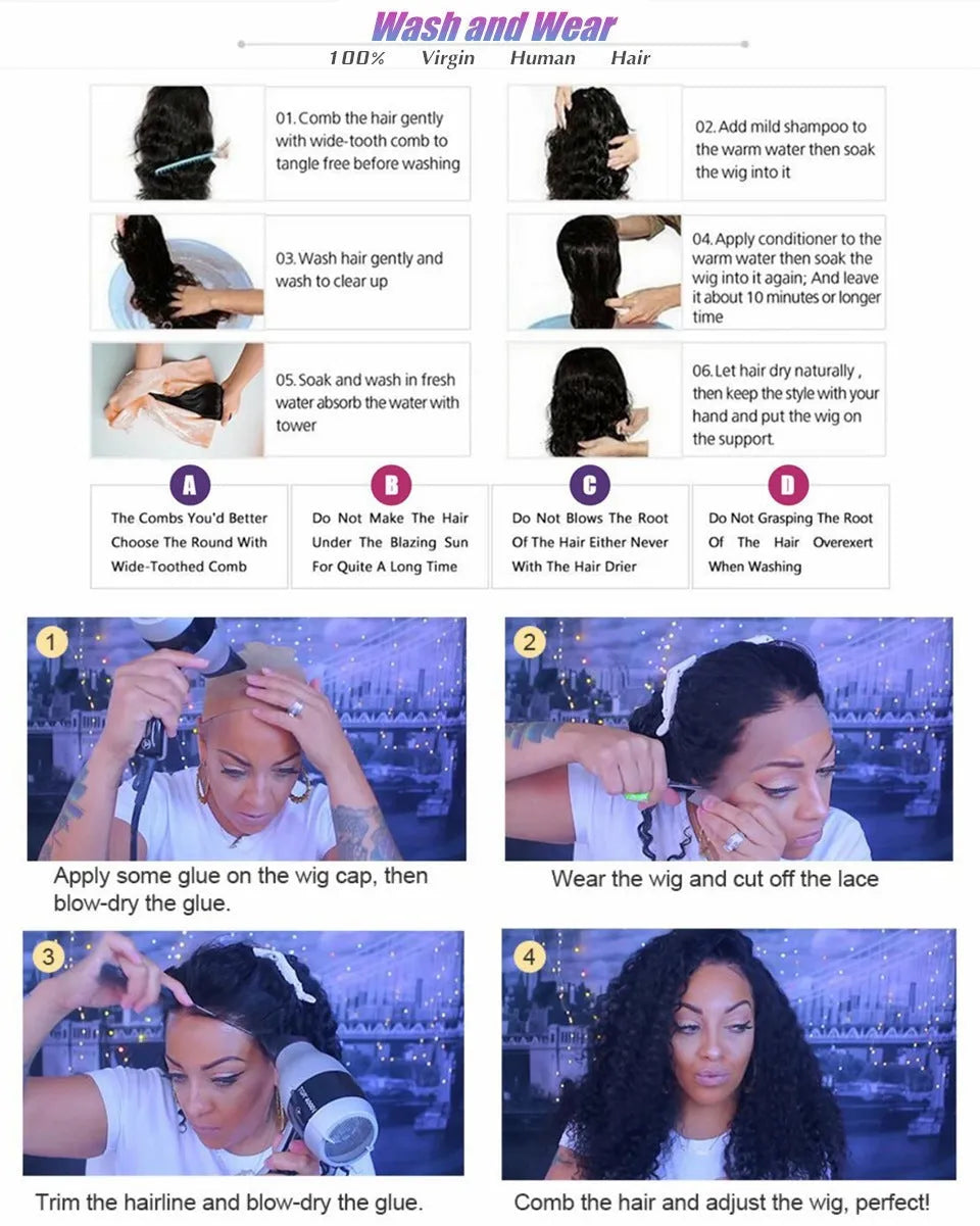 Body wave human hair lace front wig with natural hairline on display stand