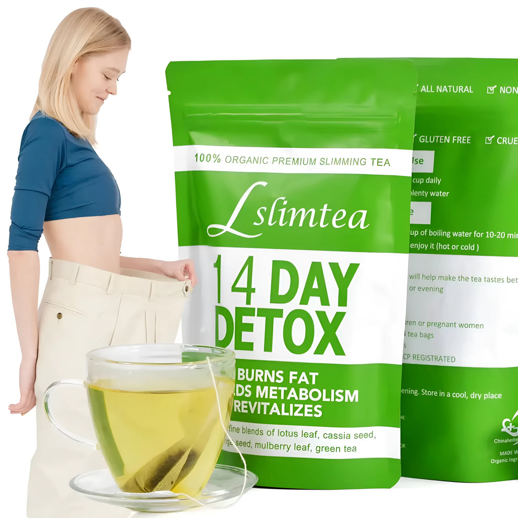 Box of 14-day herbal detox tea containing 14 individual 3g sachets.