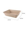Brown disposable waterproof cat litter box showing three size options for biodegradable pet waste management