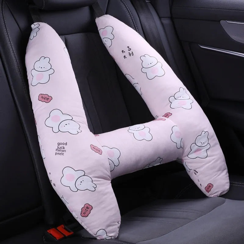 55x70cm car sleeping pillow with printed pattern on pearl cotton fill