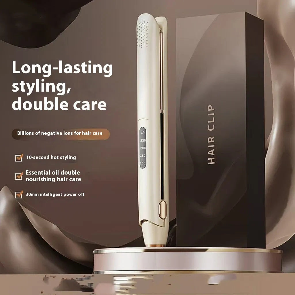 LCD screen hair straightener with multi-gear control in Almond White, Glory Black, or Olive Green colour.