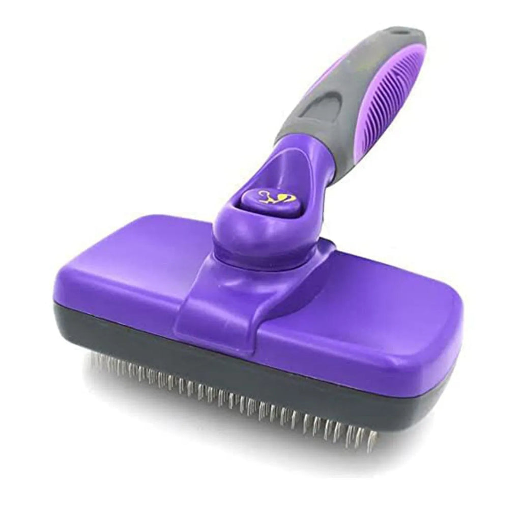 Self-cleaning PP slicker brush with 12.5x7cm comb surface for removing floating hair from dogs and cats