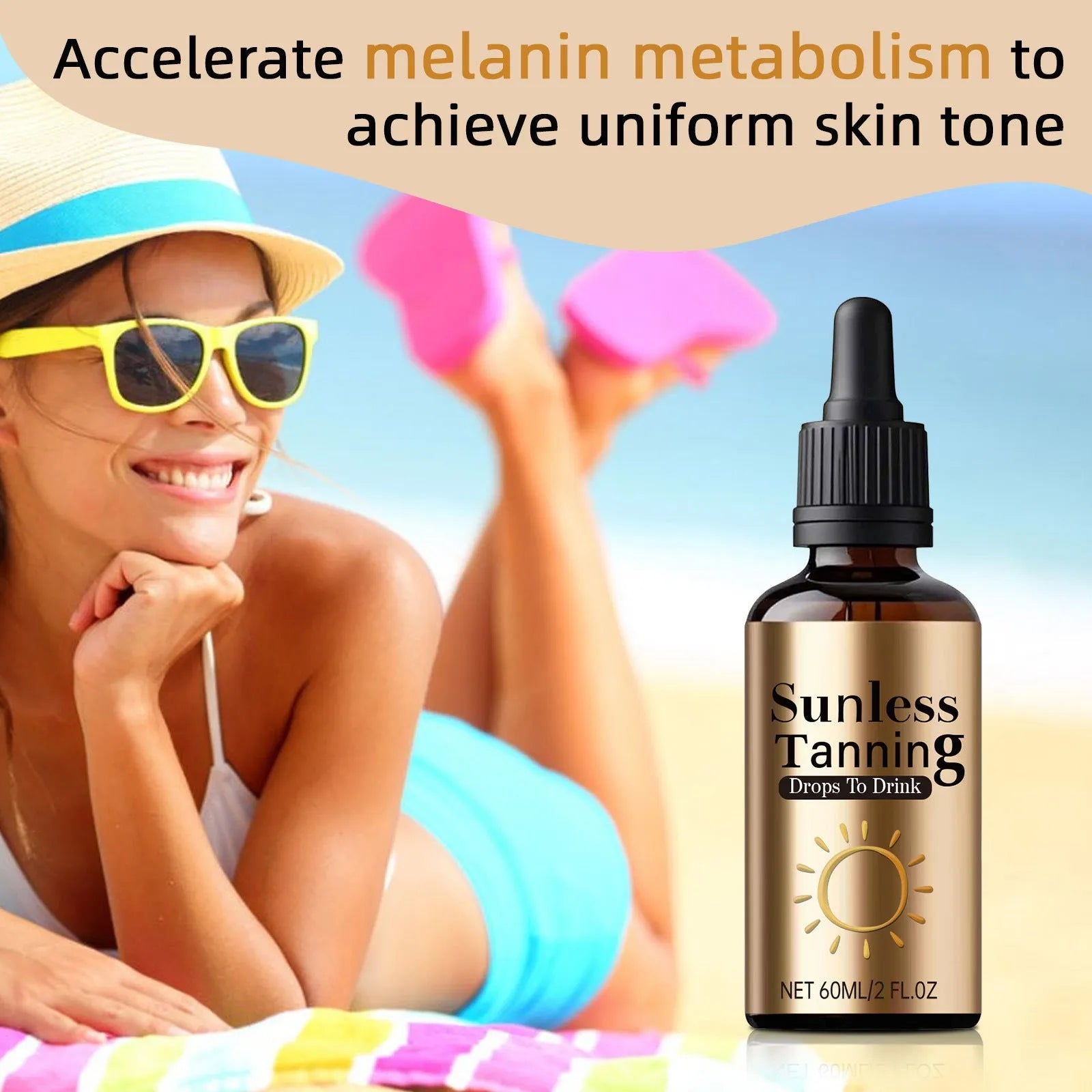 Black Aid Oral Drops 60ml bottle for universal skin types and outdoor use