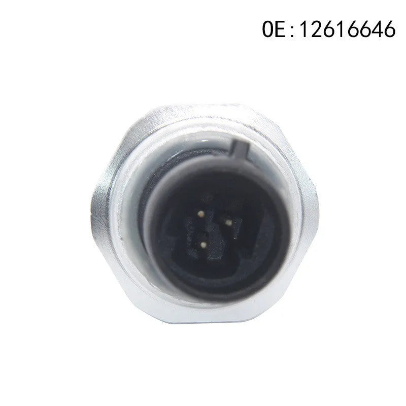 Silver metal automotive fuel pressure sensor with part numbers 12616646 12677836 D1846A.
