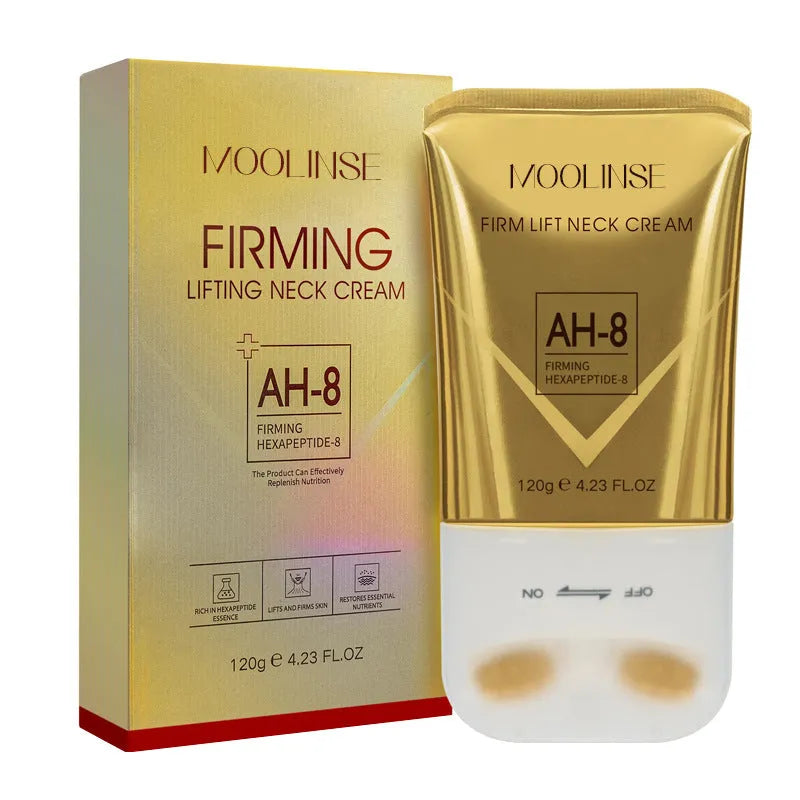 Neck moisturising cream with a roller applicator for dry skin.