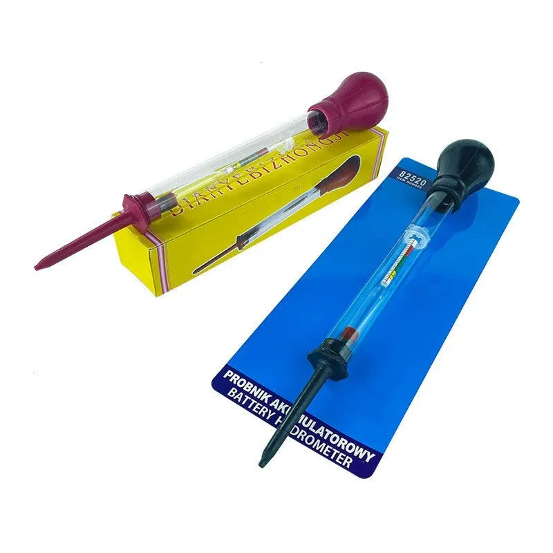 Glass electrohydraulic hydrometer for automotive battery electrolyte density testing