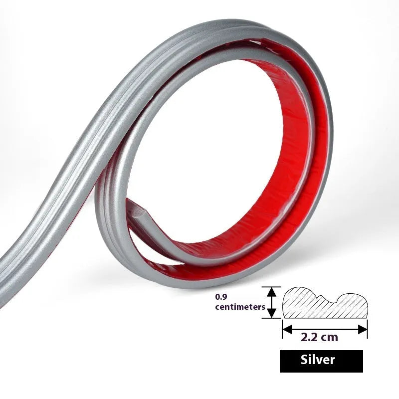 Flexible PVC self-adhesive wall shaping frame in black, gold, silver, and white colours.