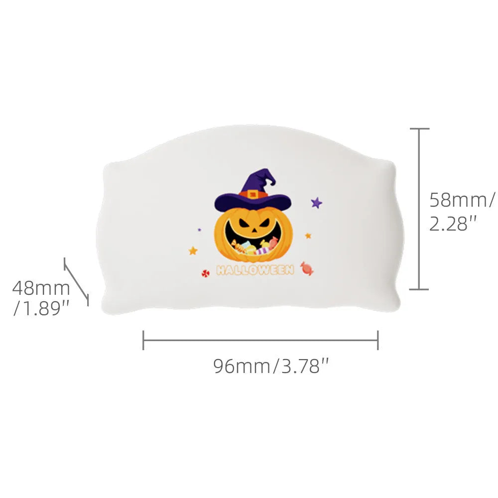 Cartoon Halloween doll bedside table lamp in magic ghost colour with warm light glow.
