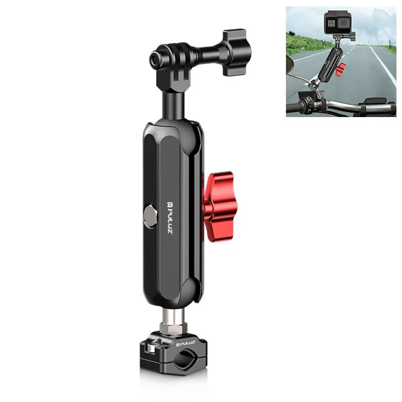 Motorcycle CNC bracket aluminium alloy pipe clamp for sports camera mounting on handlebars