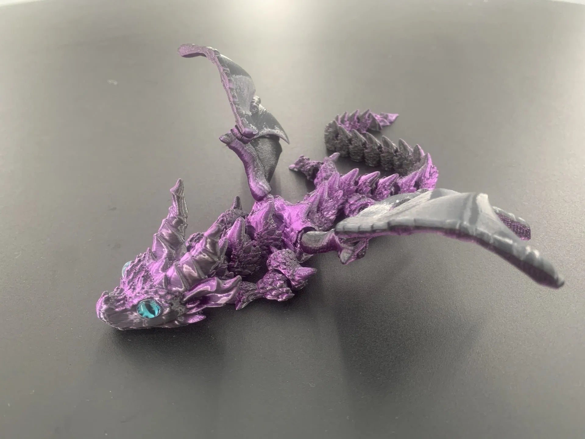 3D printed flying dragon wings decoration toy with detailed texture in multiple colour options