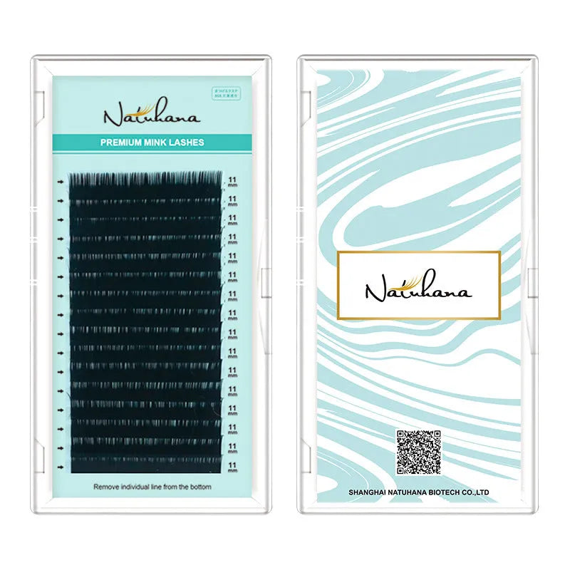 Pair of soft artificial fibre velvet false eyelashes showing curl and length options.