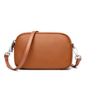 Small square shoulder messenger bag in first layer cowhide with sewing line detail